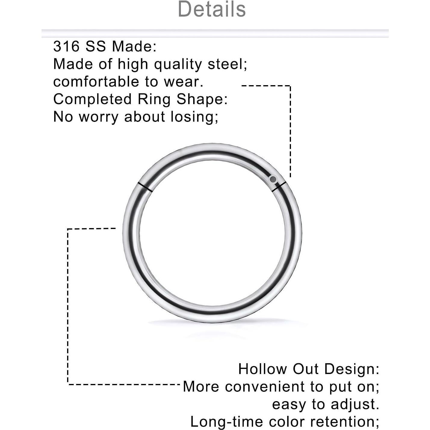 Aros Segmentados de Acero Quirúrgico Dyknasz 20G 6-10mm