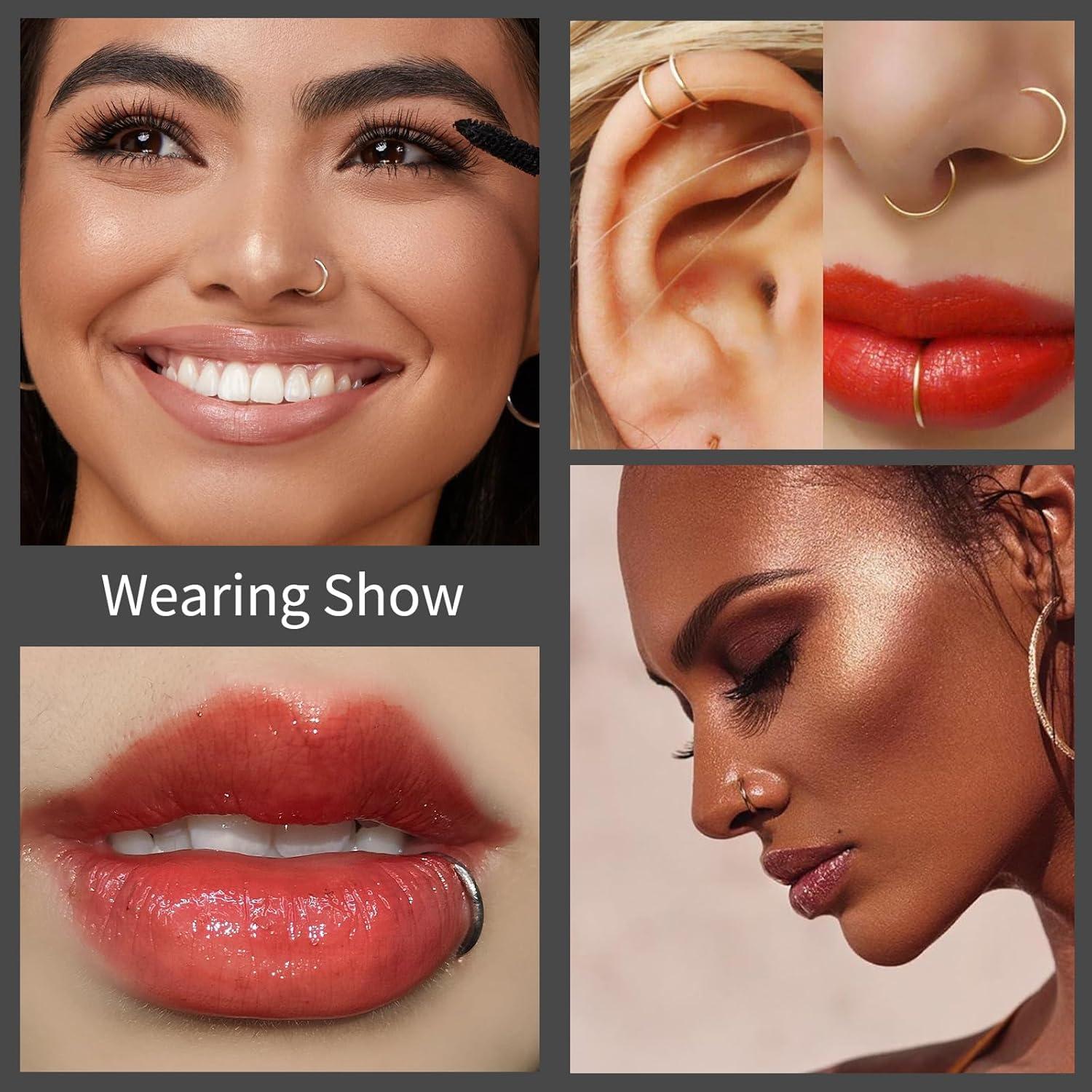 Aros de Nariz y Septum DGhera - 8 Pcs Acero 316L Hipoalergénico