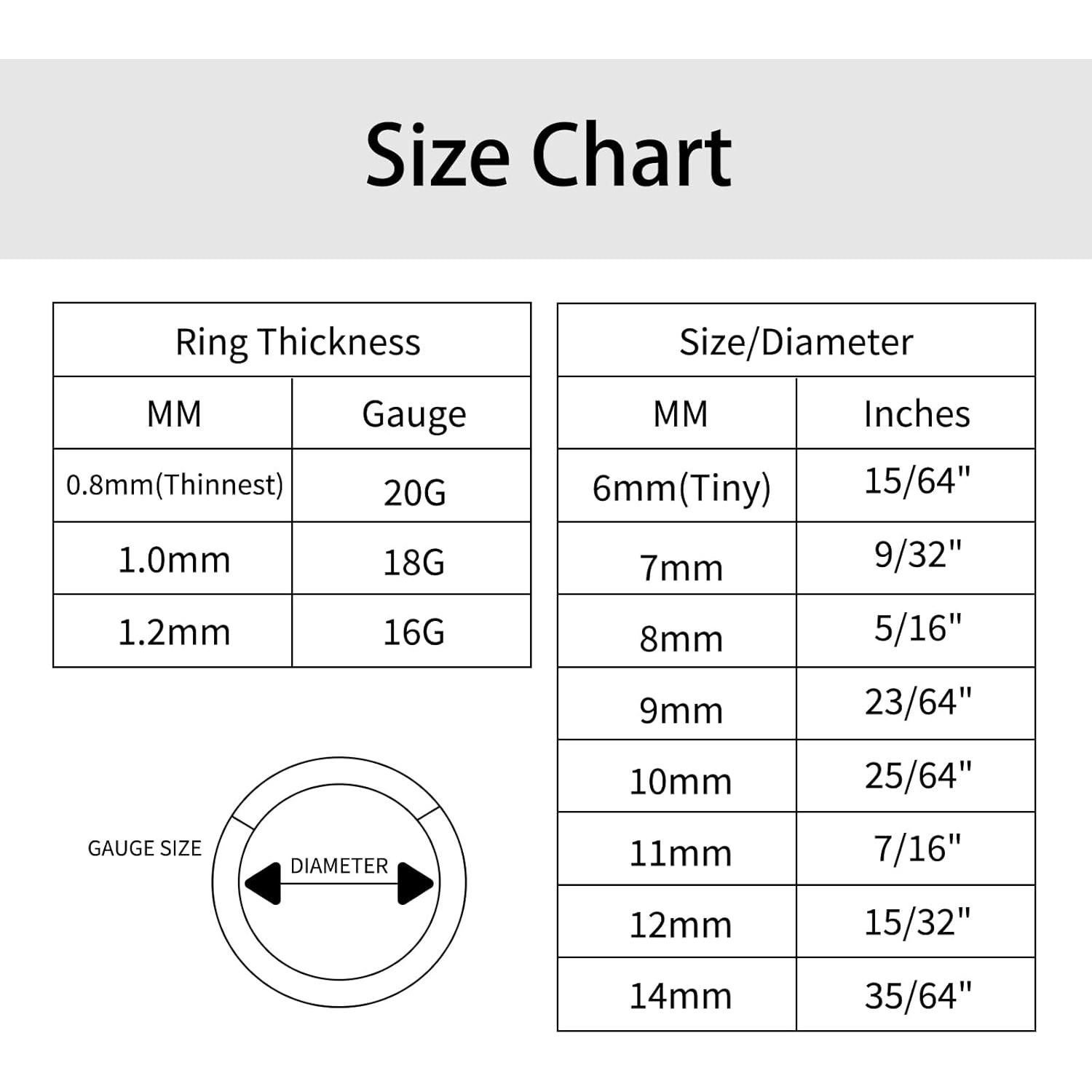 Aros de Nariz y Septum DGhera - 8 Pcs Acero 316L Hipoalergénico