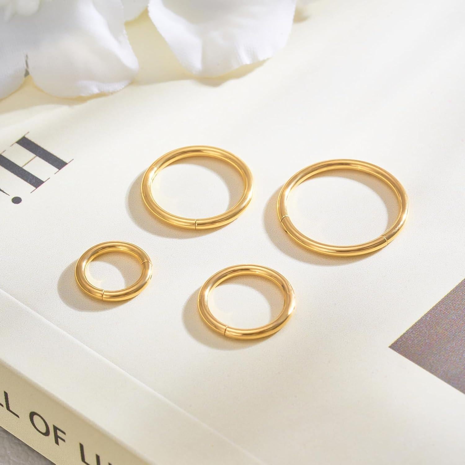 Aros de Nariz y Septum DGhera - 8 Pcs Acero 316L Hipoalergénico