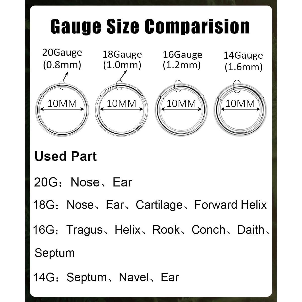 Anillo de nariz Vegolita acero inoxidable 316L 18G 12MM negro