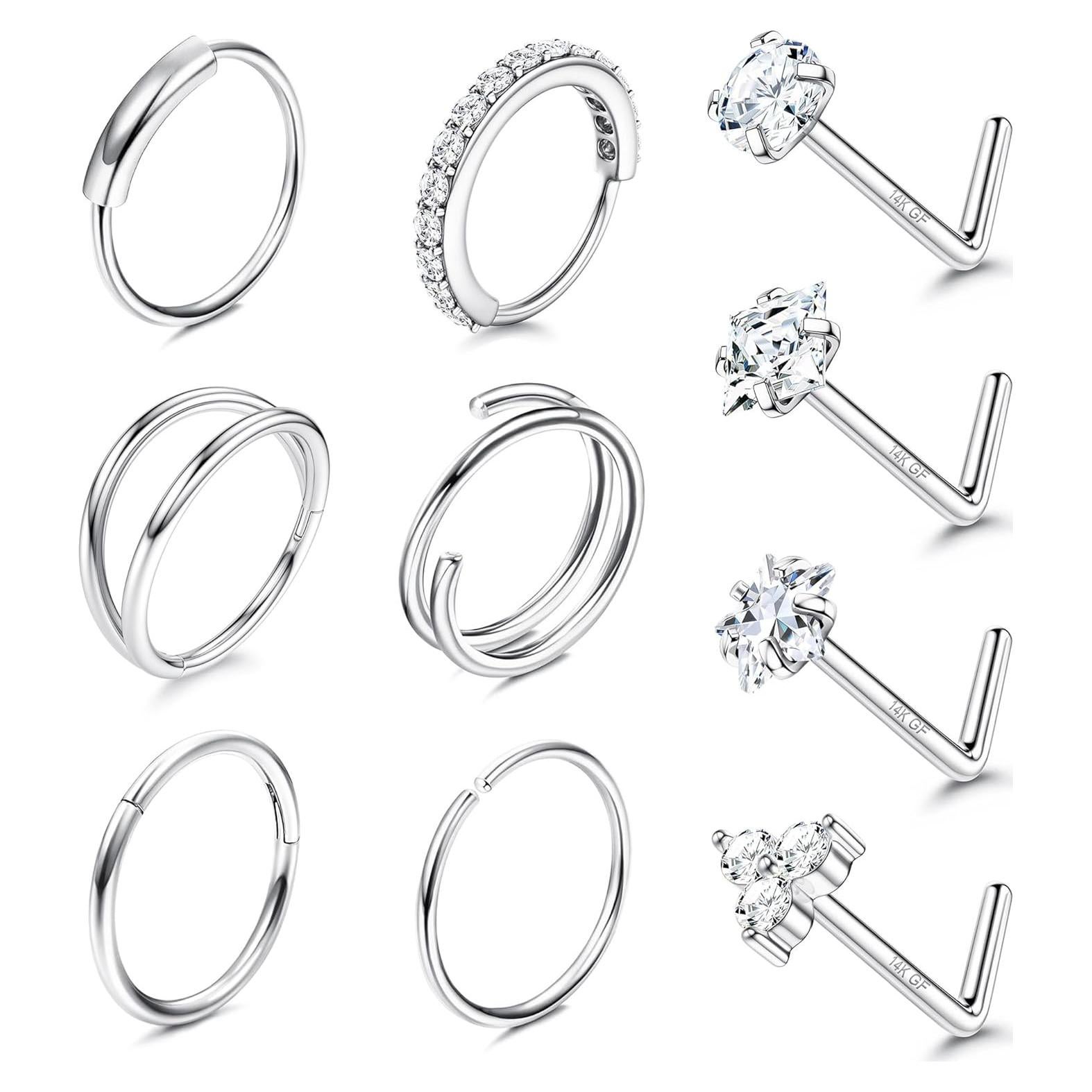 Anillos de Nariz Hipoalergénicos MILACOLATO 20G Oro 14K Acero