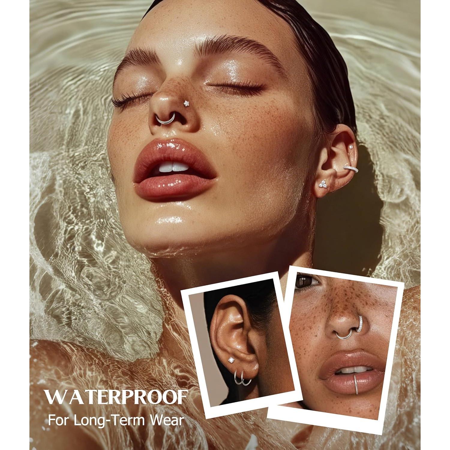 Anillos de Nariz Hipoalergénicos MILACOLATO 20G Oro 14K Acero