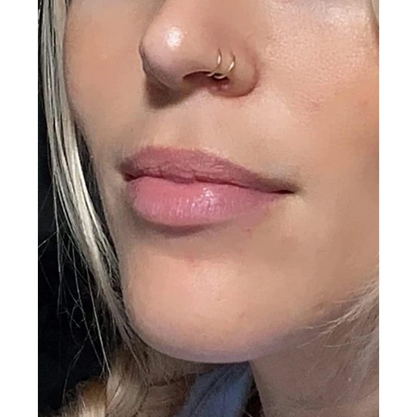 Anillo de Nariz Doble 20g Acero Quirúrgico 6mm 8mm 10mm