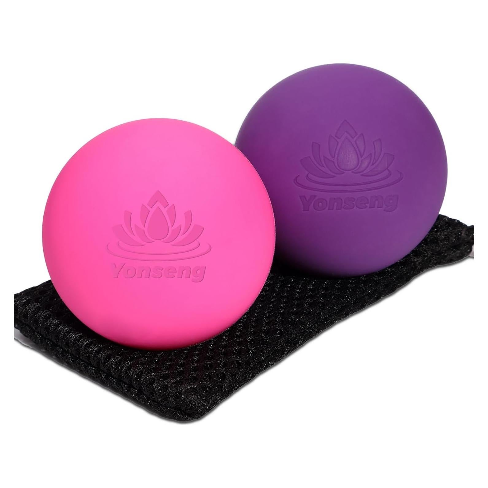 Pelotas de Masaje Lacrosse Yonseng 2 Piezas Rosa y Púrpura