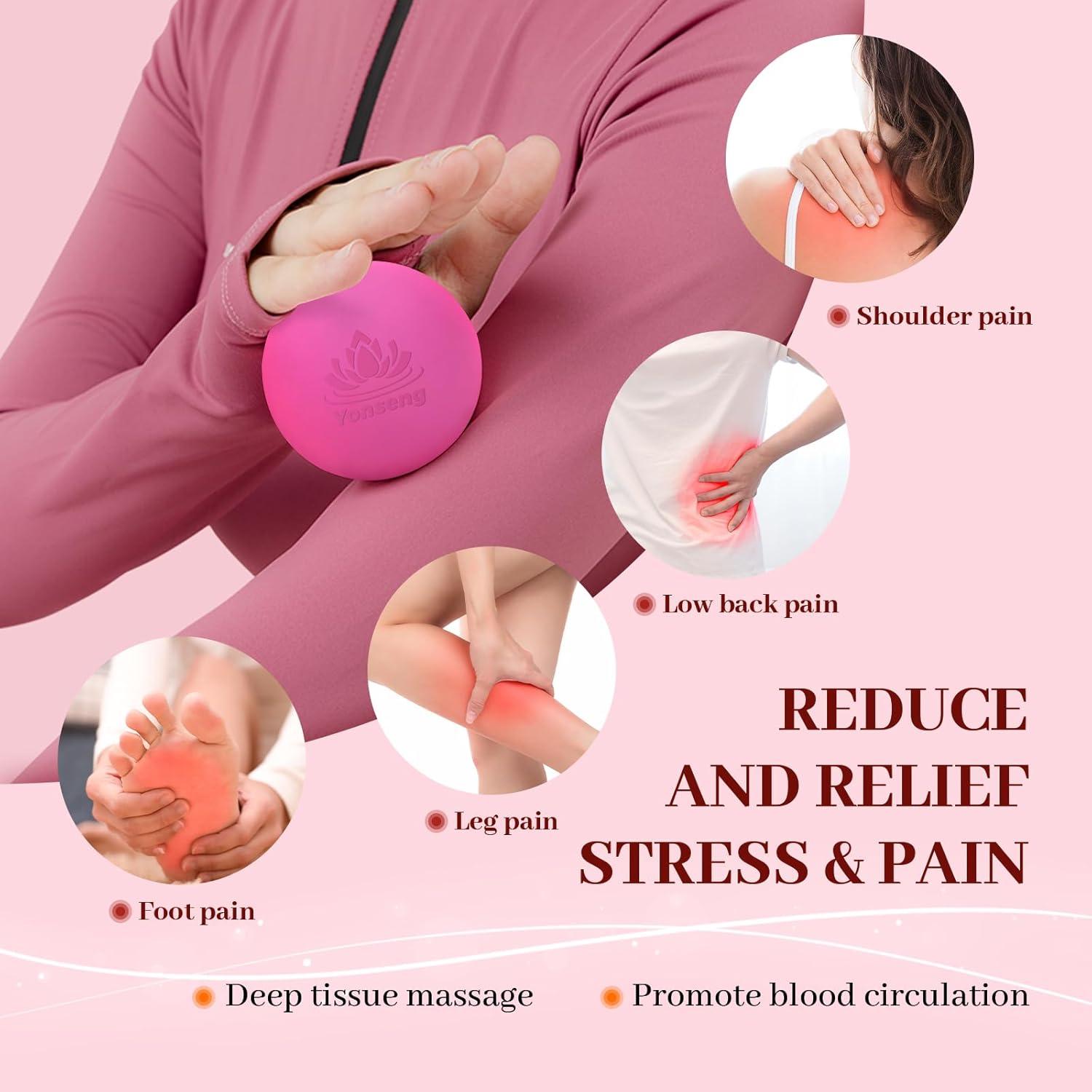 Pelotas de Masaje Lacrosse Yonseng 2 Piezas Rosa y Púrpura