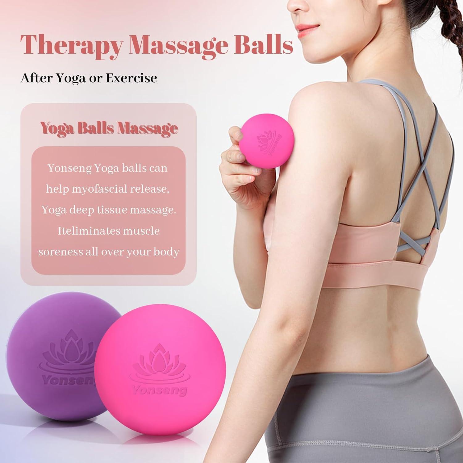 Pelotas de Masaje Lacrosse Yonseng 2 Piezas Rosa y Púrpura