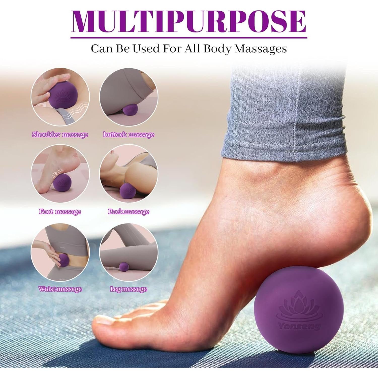 Pelotas de Masaje Lacrosse Yonseng 2 Piezas Rosa y Púrpura