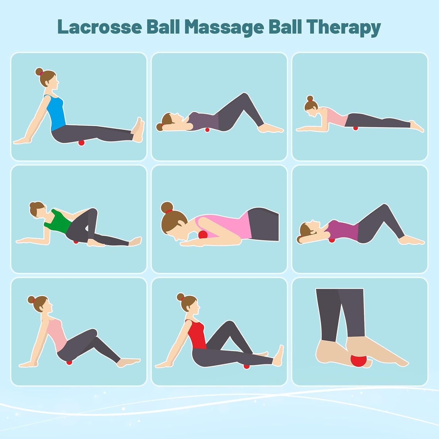 Pelotas de Masaje Lacrosse Yonseng 2 Piezas Rosa y Púrpura