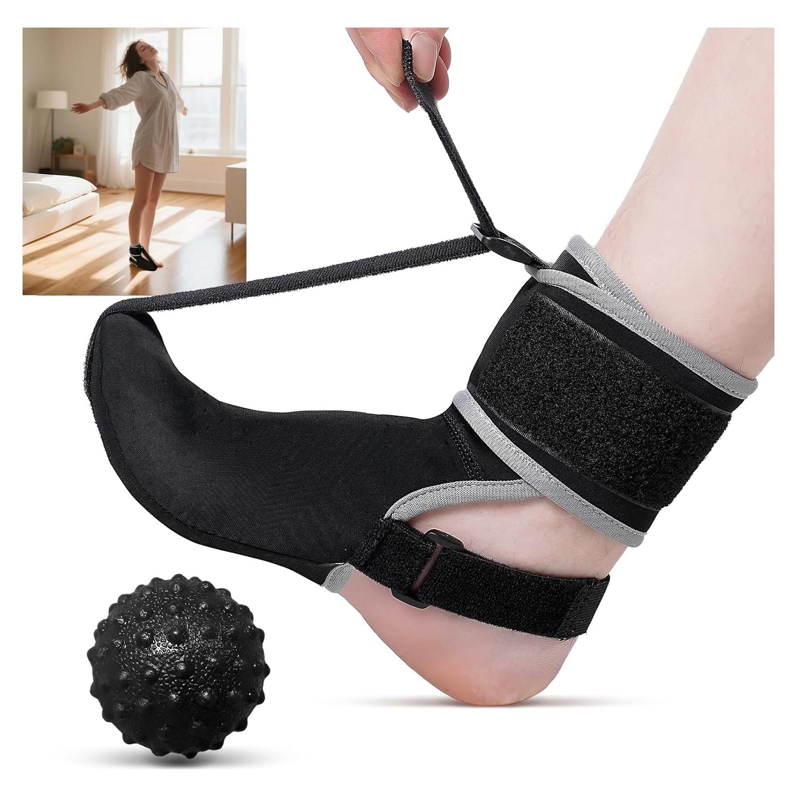 Férula nocturna para fascitis plantar NIUFEEK - Ajustable, Negro