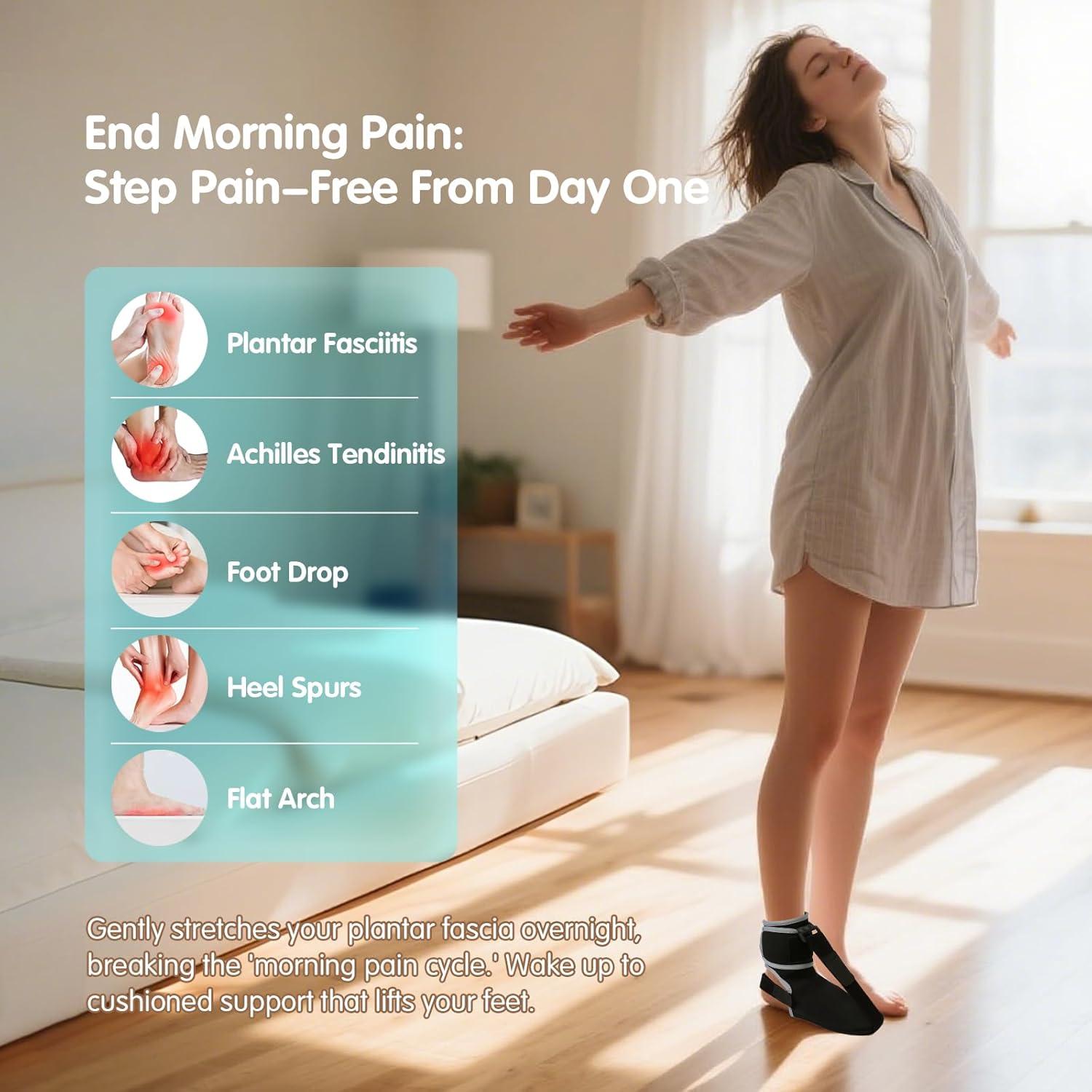 Férula nocturna para fascitis plantar NIUFEEK - Ajustable, Negro