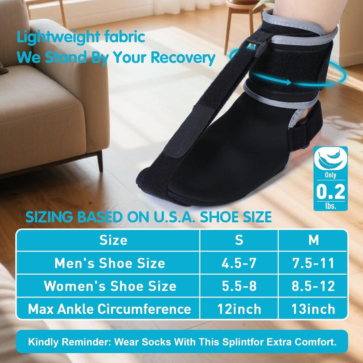 Férula nocturna para fascitis plantar NIUFEEK - Ajustable, Negro