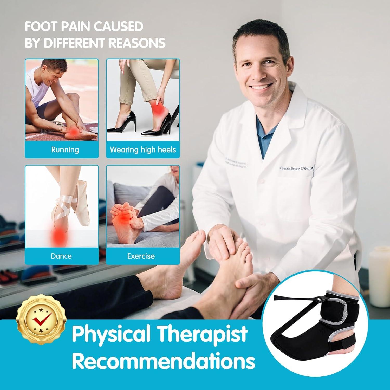 Férula nocturna para fascitis plantar NIUFEEK - Ajustable, Negro