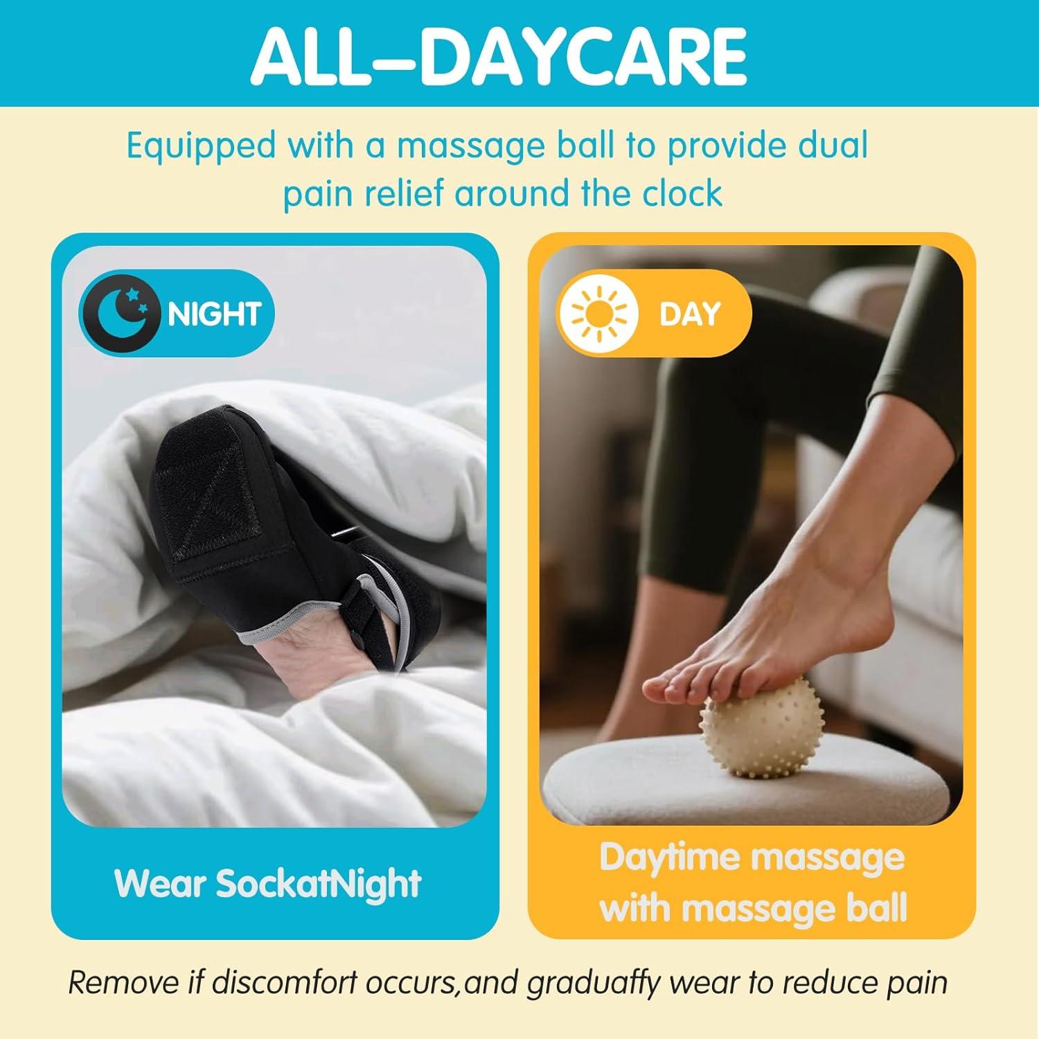 Férula nocturna para fascitis plantar NIUFEEK - Ajustable, Negro