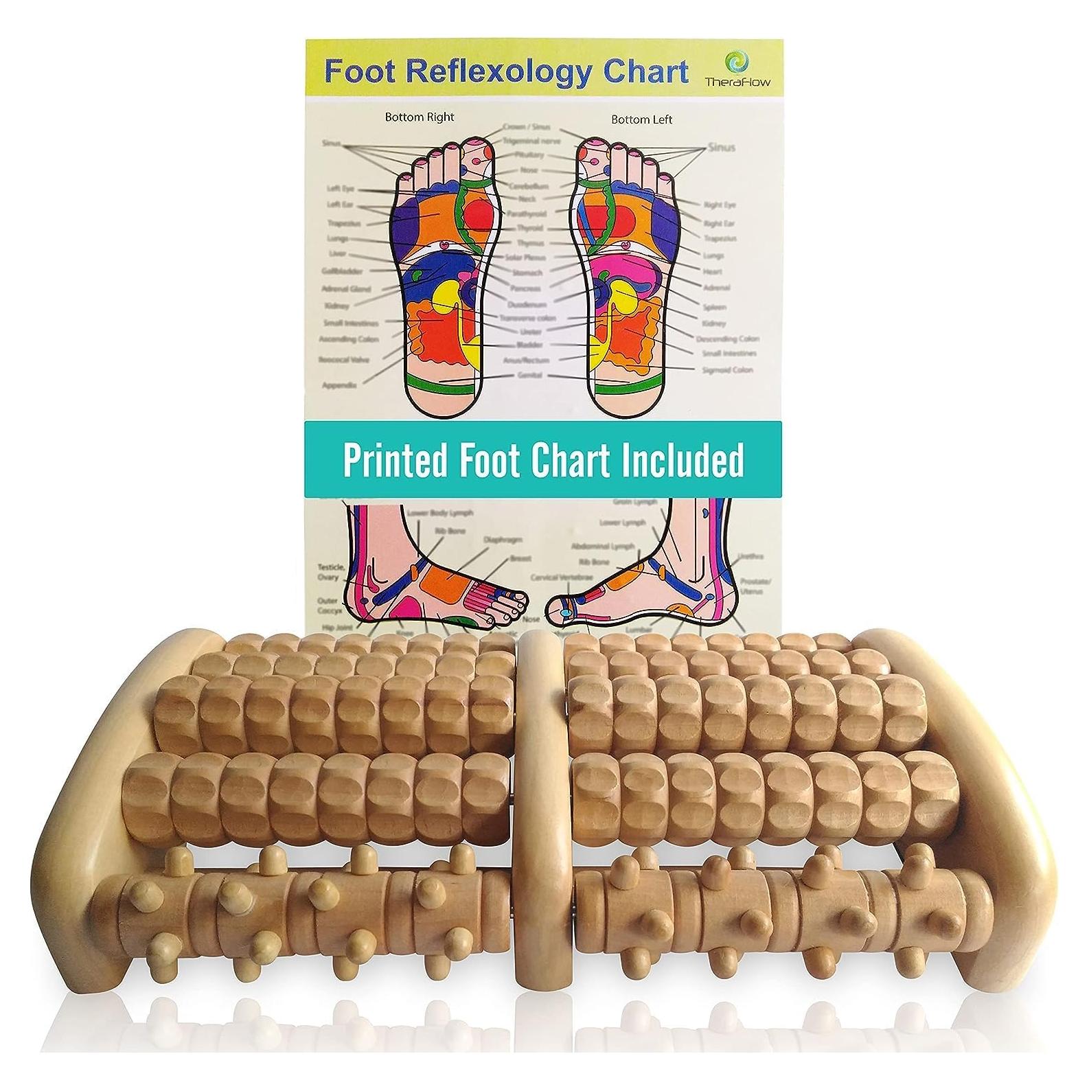 Masajeador de pies de madera TheraFlow para alivio de dolor