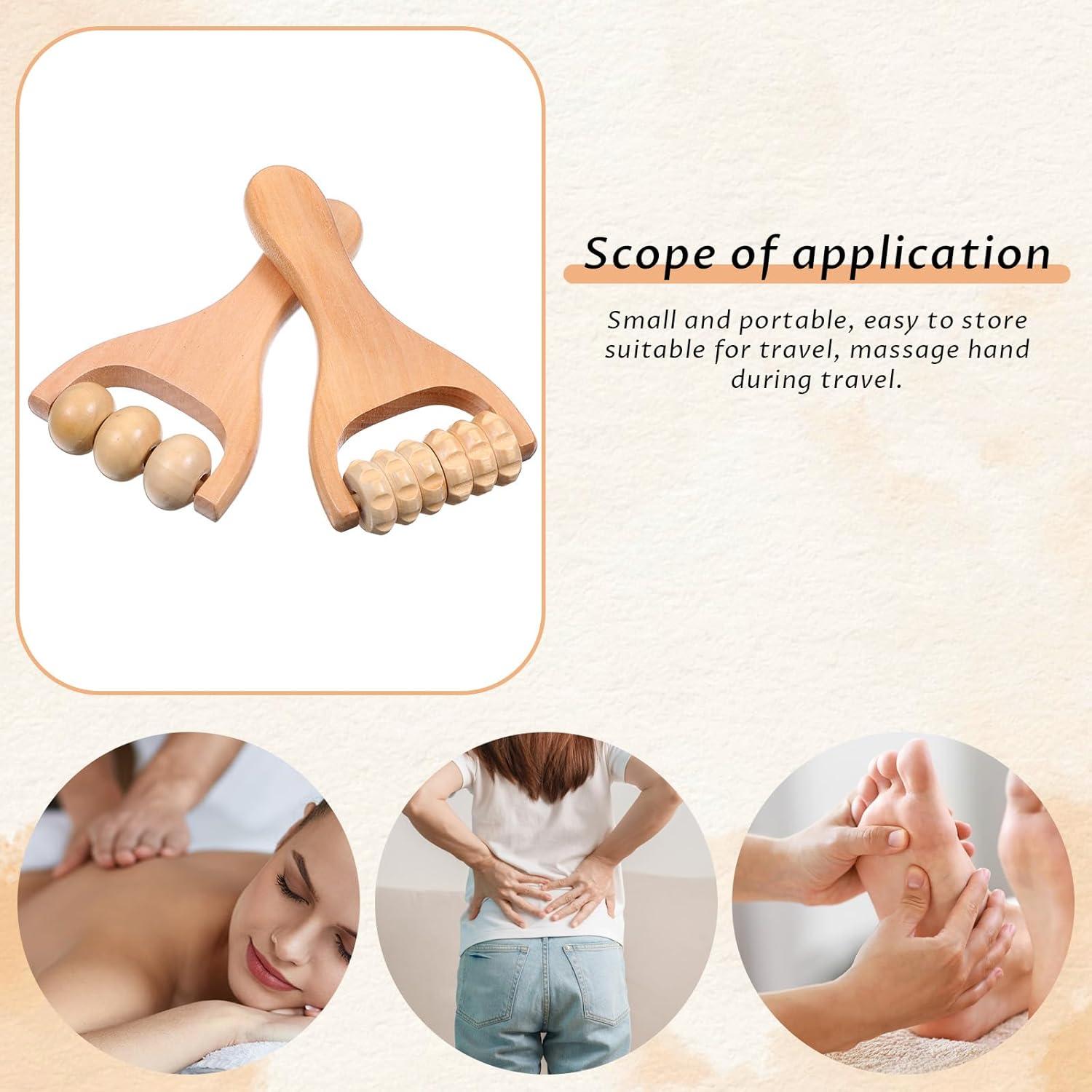 Rodillo de Masaje de Madera HekouJiub 15.5cm 2 Piezas