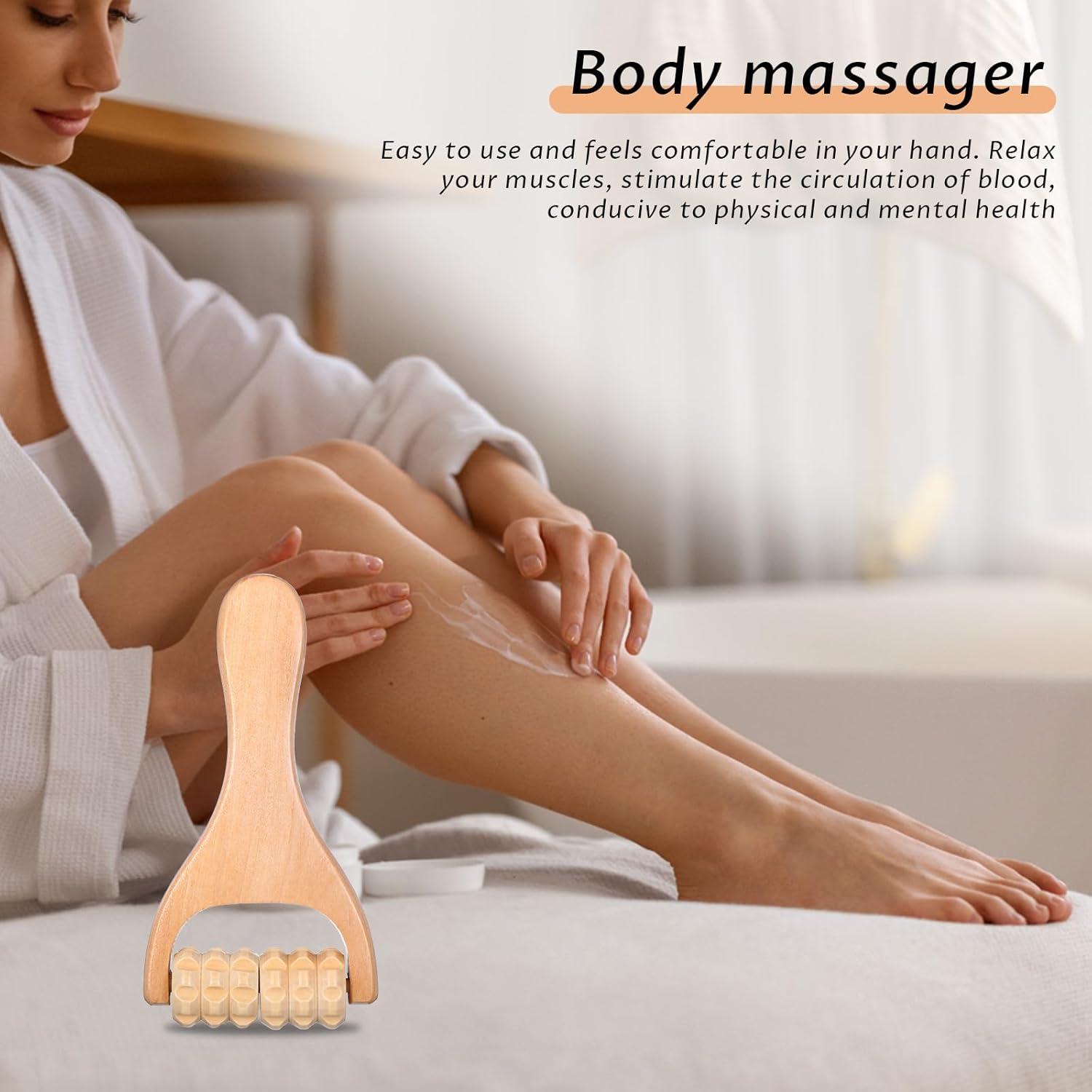 Rodillo de Masaje de Madera HekouJiub 15.5cm 2 Piezas