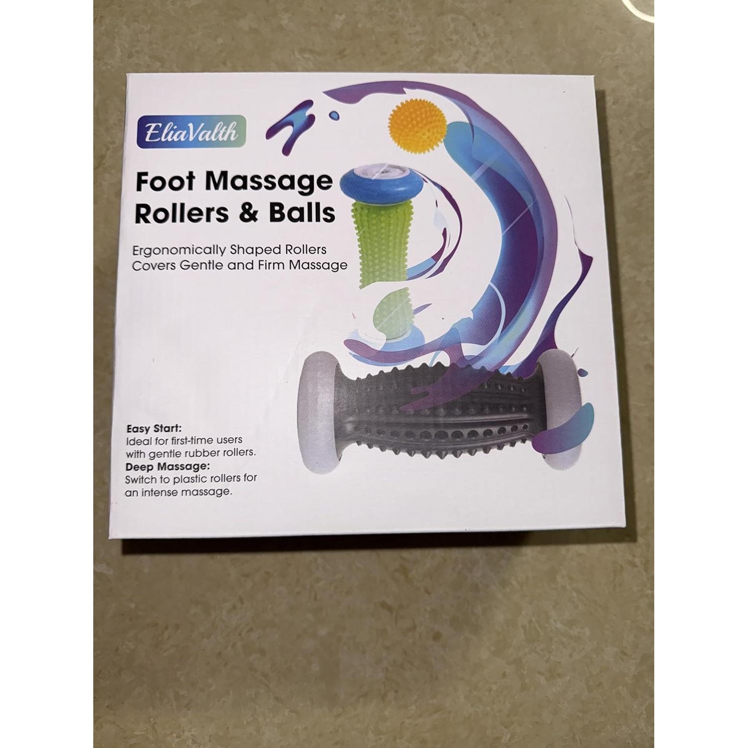 Masajeador de Pies EliaValth con 2 Rodillos y 2 Bolas Verde