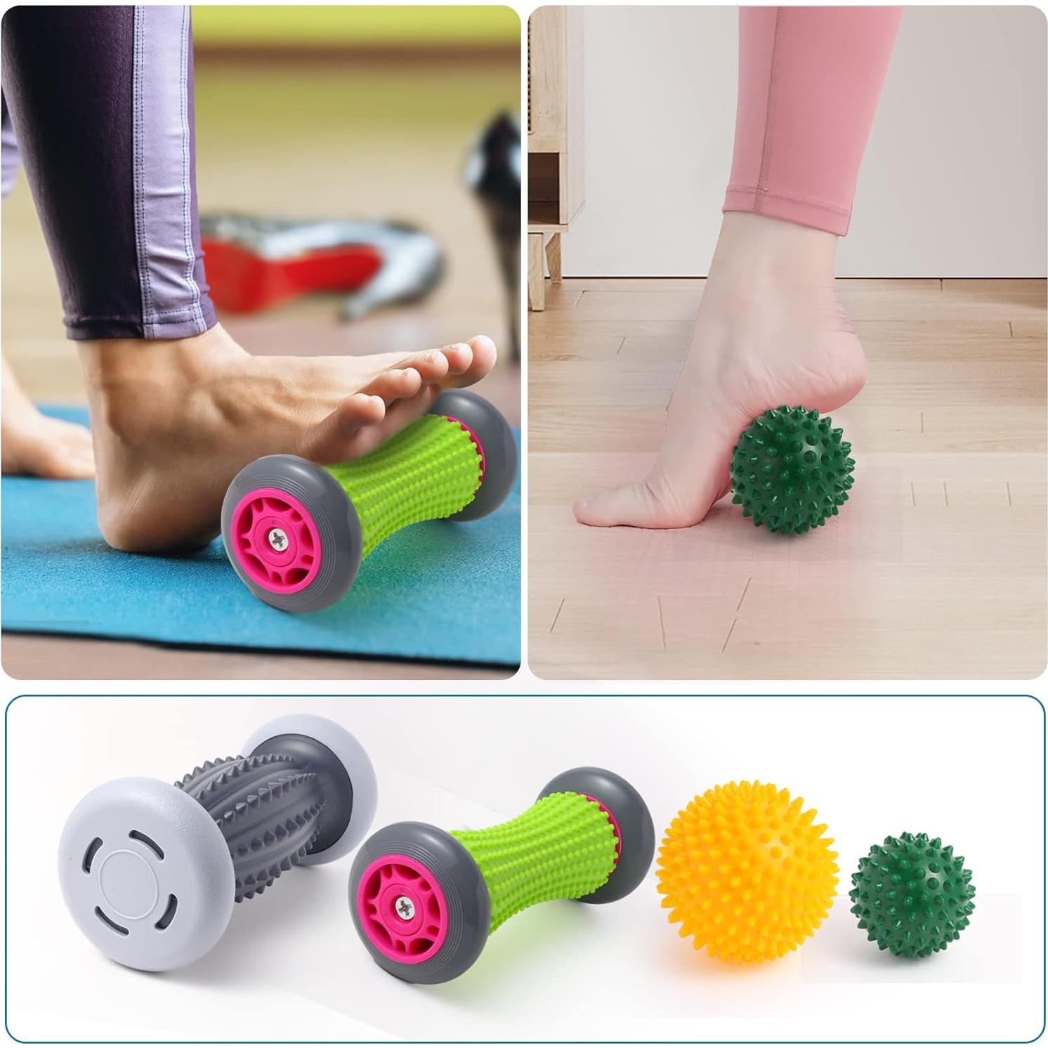 Masajeador de Pies EliaValth con 2 Rodillos y 2 Bolas Verde