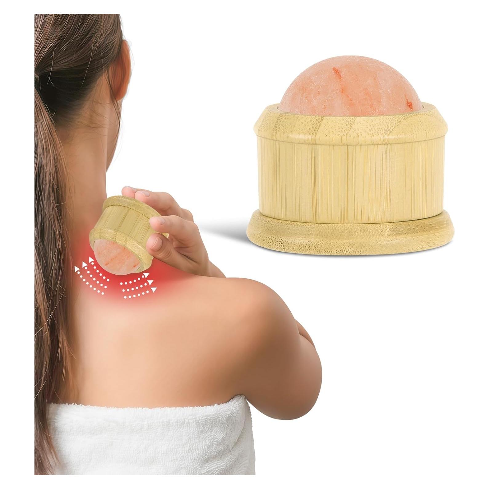 Rodillo de Masaje de Sal del Himalaya DICEYKNOD 7.6cm