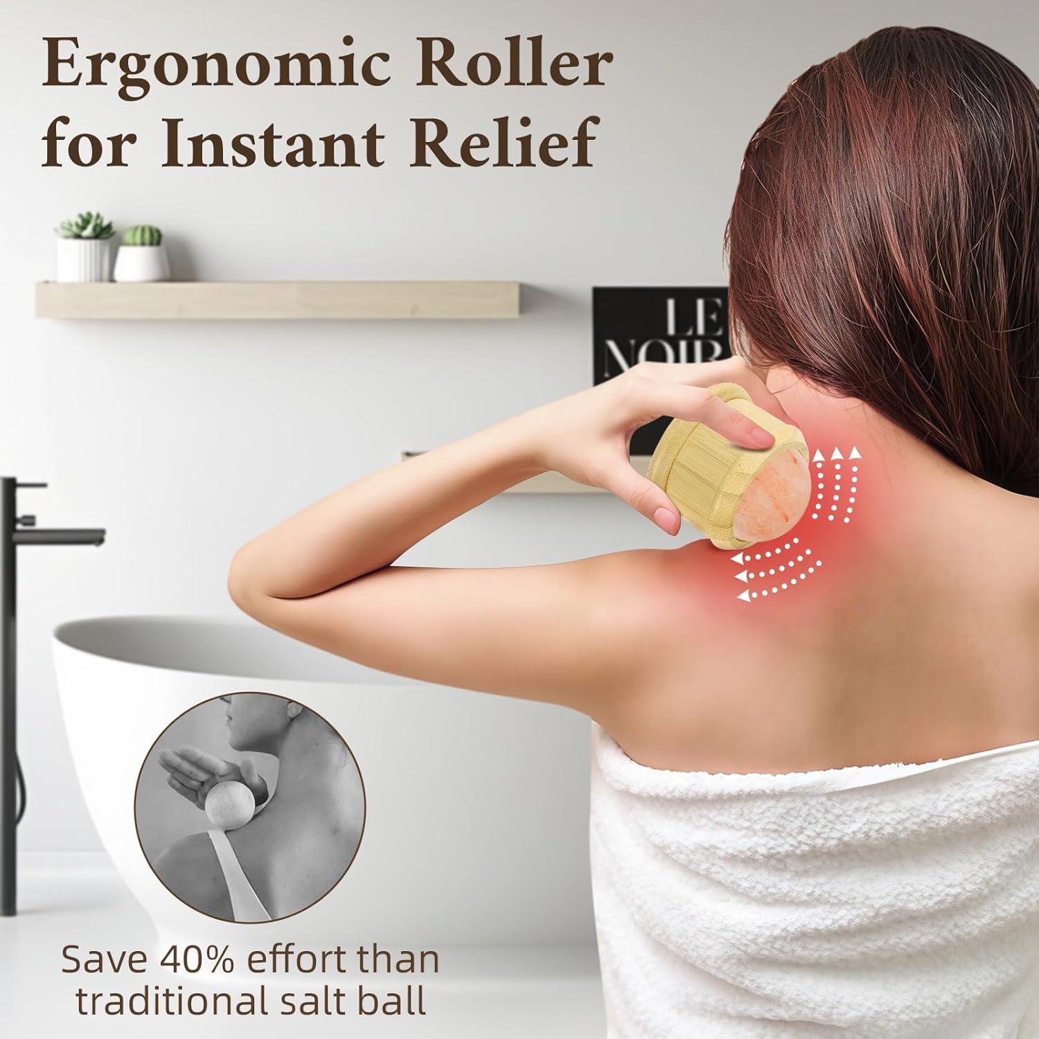 Rodillo de Masaje de Sal del Himalaya DICEYKNOD 7.6cm