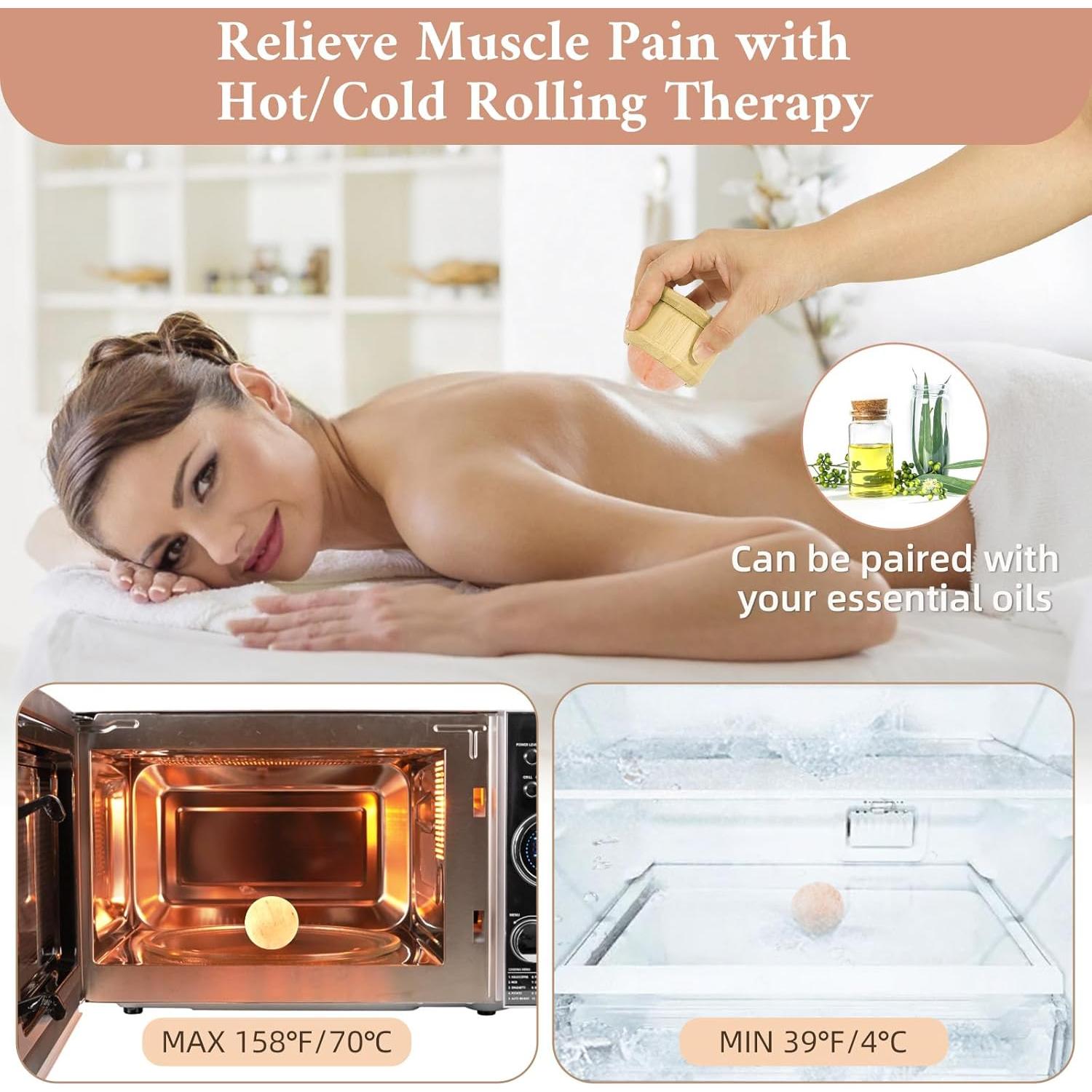 Rodillo de Masaje de Sal del Himalaya DICEYKNOD 7.6cm