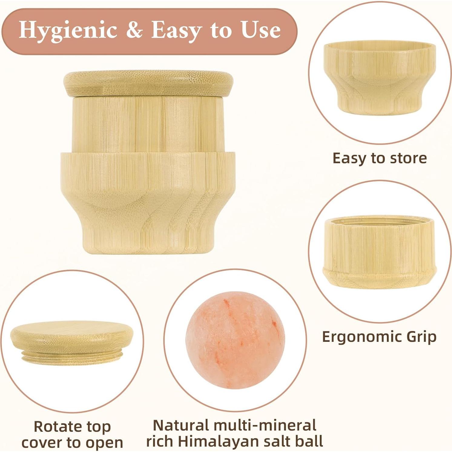 Rodillo de Masaje de Sal del Himalaya DICEYKNOD 7.6cm