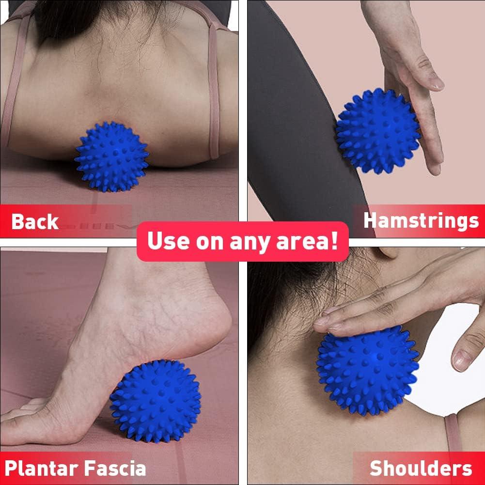 2 Pelotas de Masaje Duras Abnaok con Púas y Manual