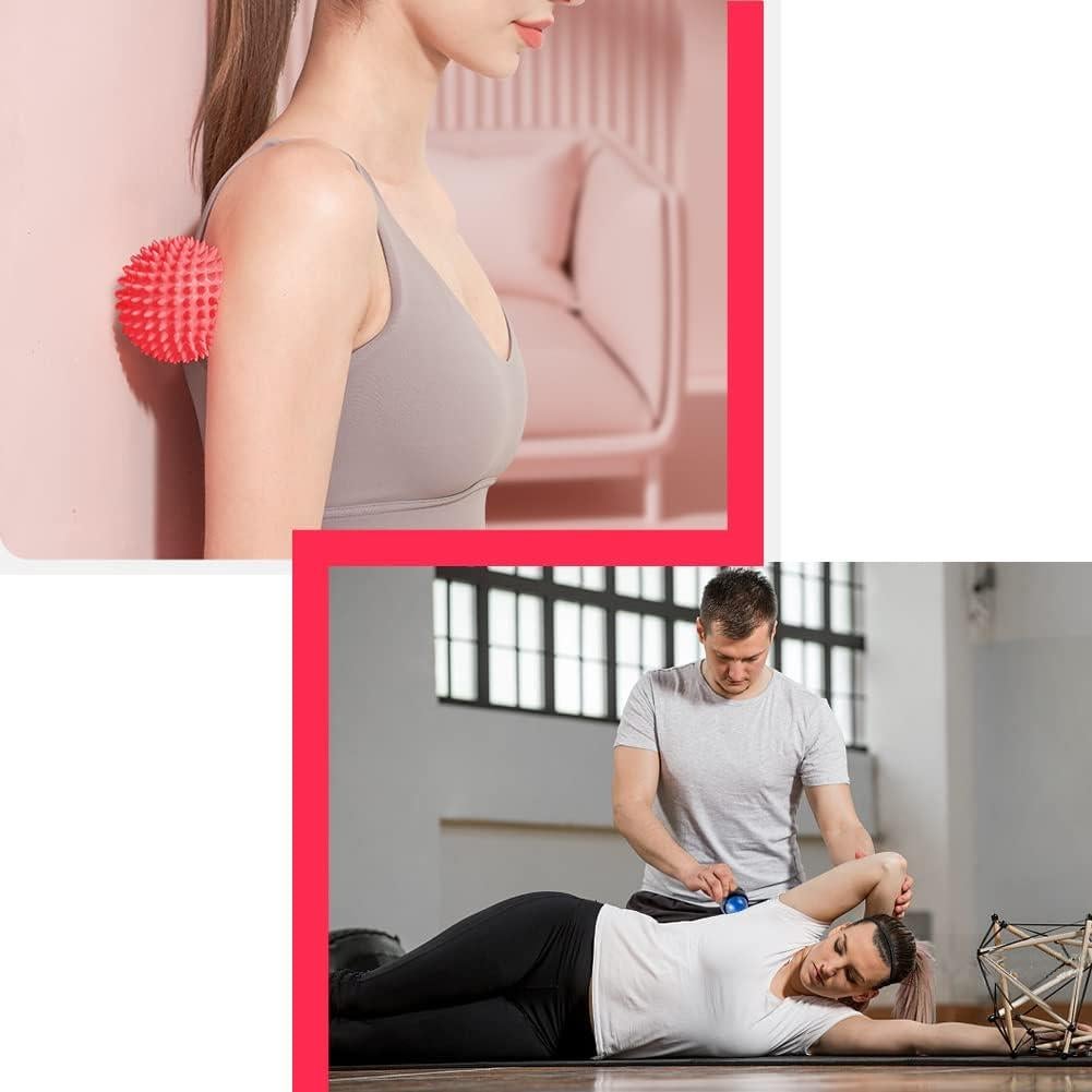 2 Pelotas de Masaje Duras Abnaok con Púas y Manual