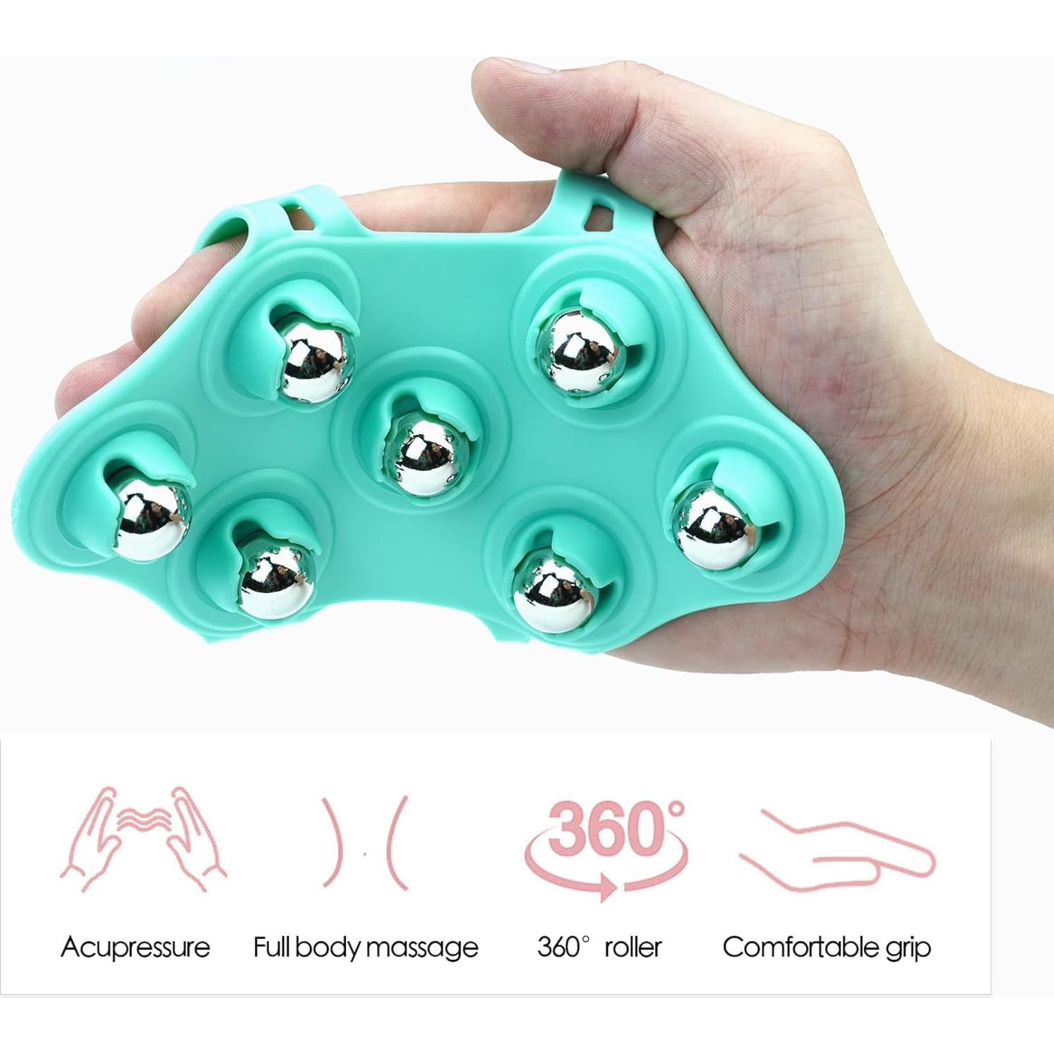 Masajeador de Guante Manual Nicecoco 7 Bolas 360° Verde