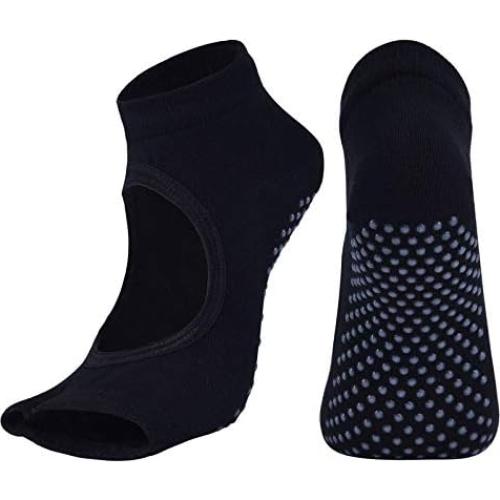 2 Pares de Calcetines de Yoga Antideslizantes para Mujeres Talla 5-8