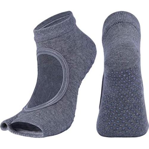 2 Pares de Calcetines de Yoga Antideslizantes para Mujeres Talla 5-8