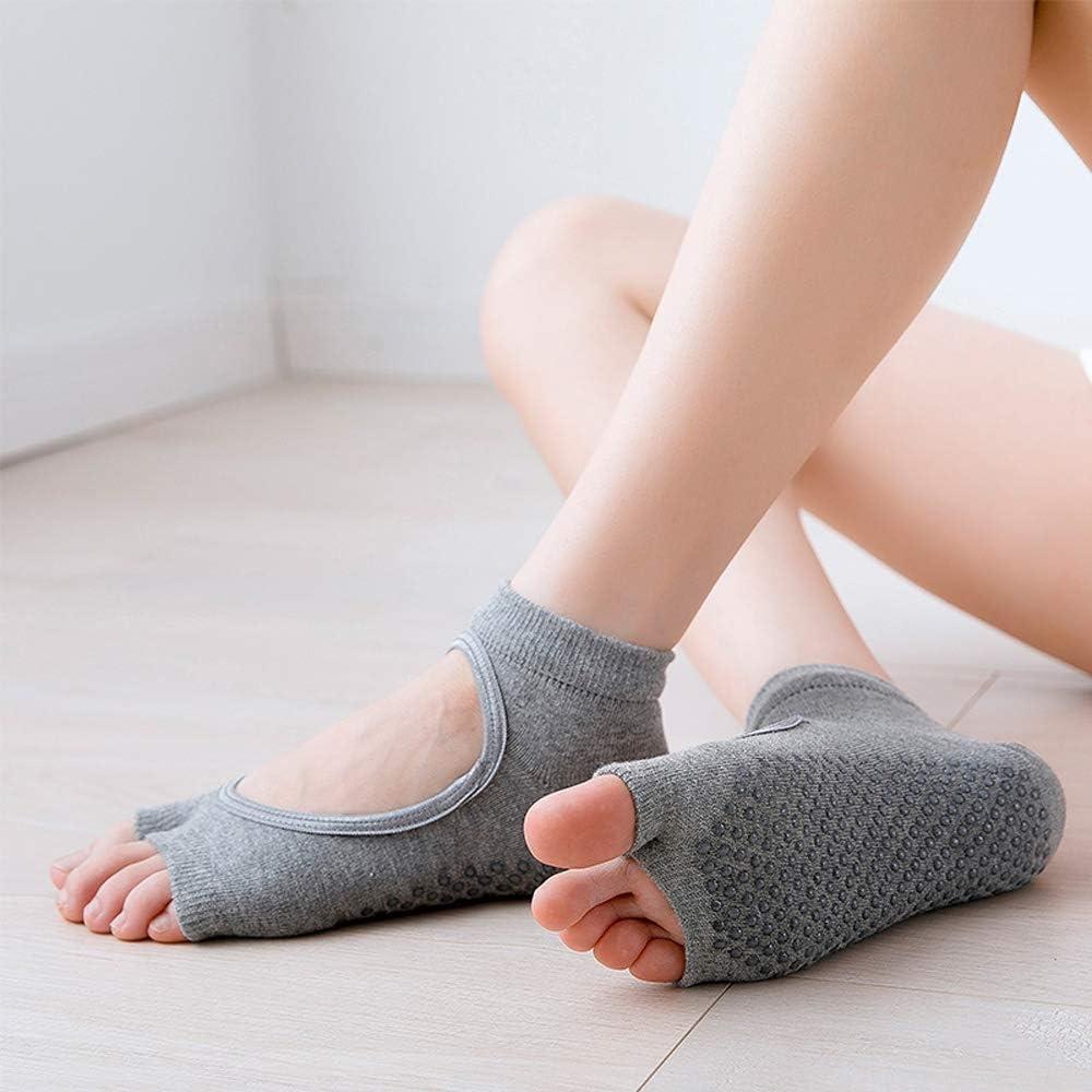 2 Pares de Calcetines de Yoga Antideslizantes para Mujeres Talla 5-8