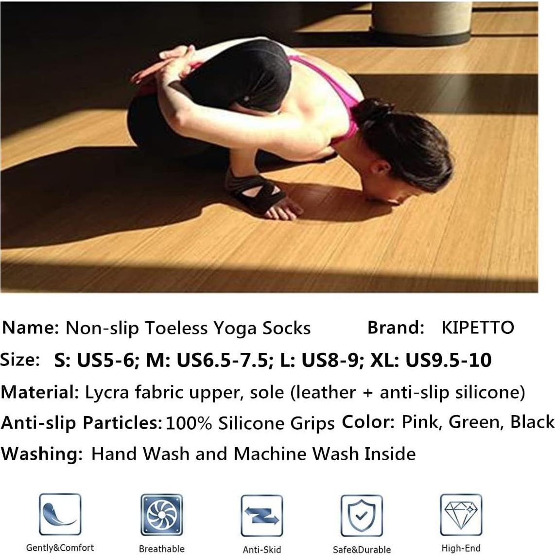 Calcetines de Yoga Antideslizantes KIPETTO para Mujeres - Talla M