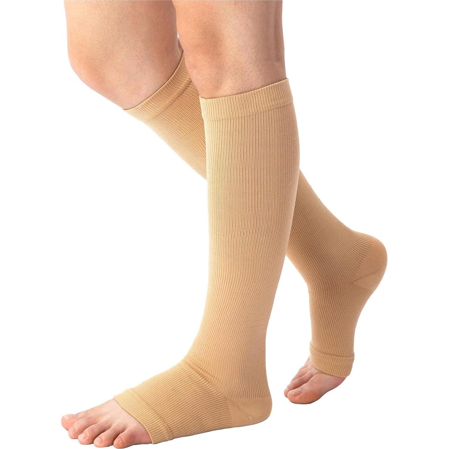 Calcetines de compresión sin dedos para mujer 15-20 mmHg 3 pares