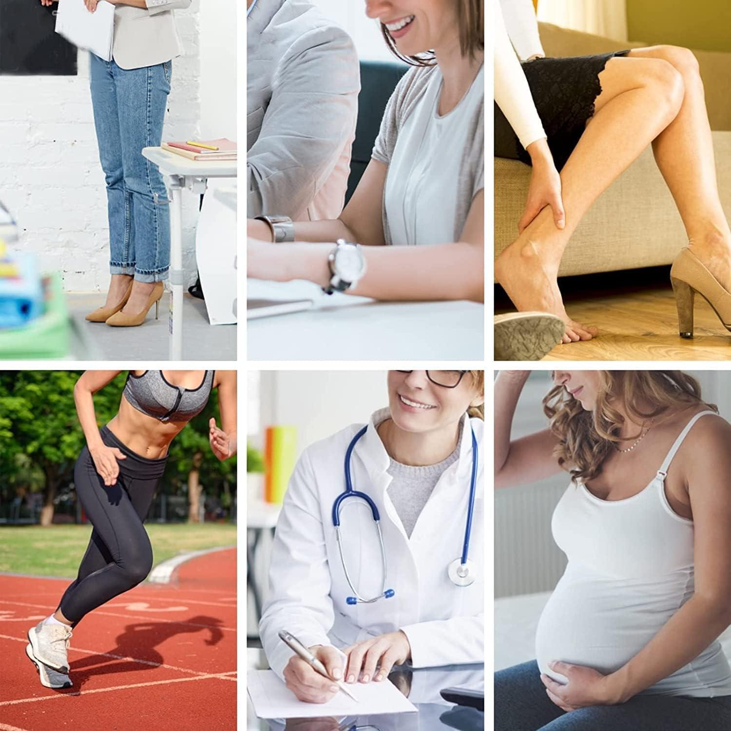 Calcetines de Compresión Sin Dedos Yxmeiguo 4-7XL Beige