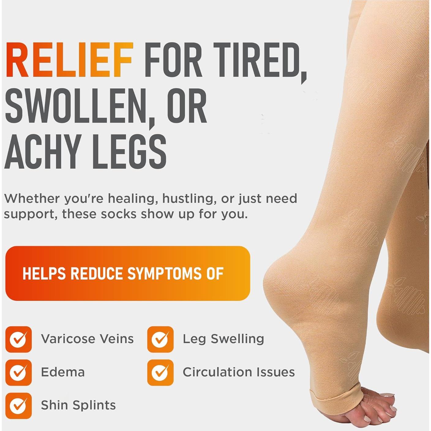 Calcetines de Compresión Unisex Lemon Hero 15-20 mmHg Beige