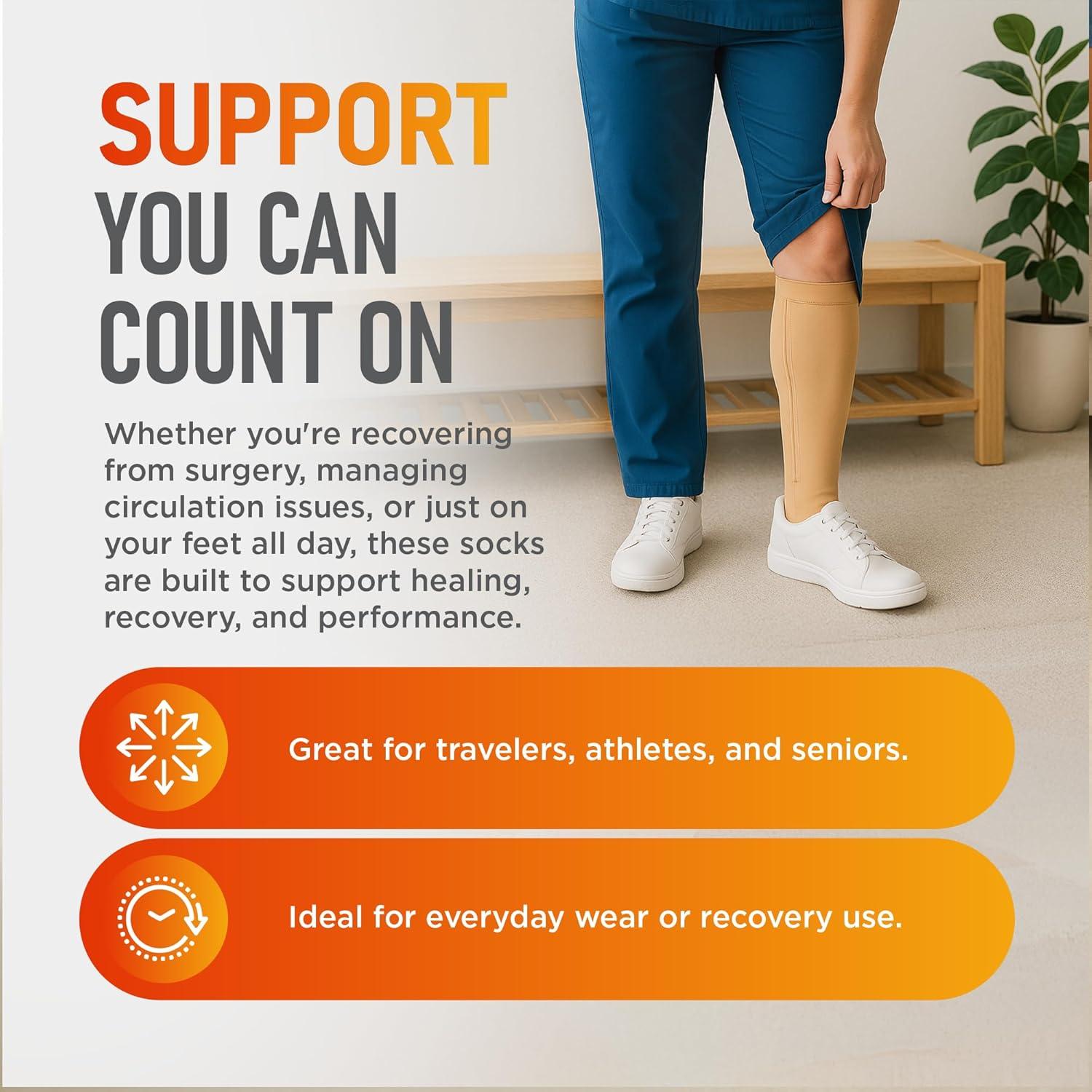 Calcetines de Compresión Unisex Lemon Hero 15-20 mmHg Beige