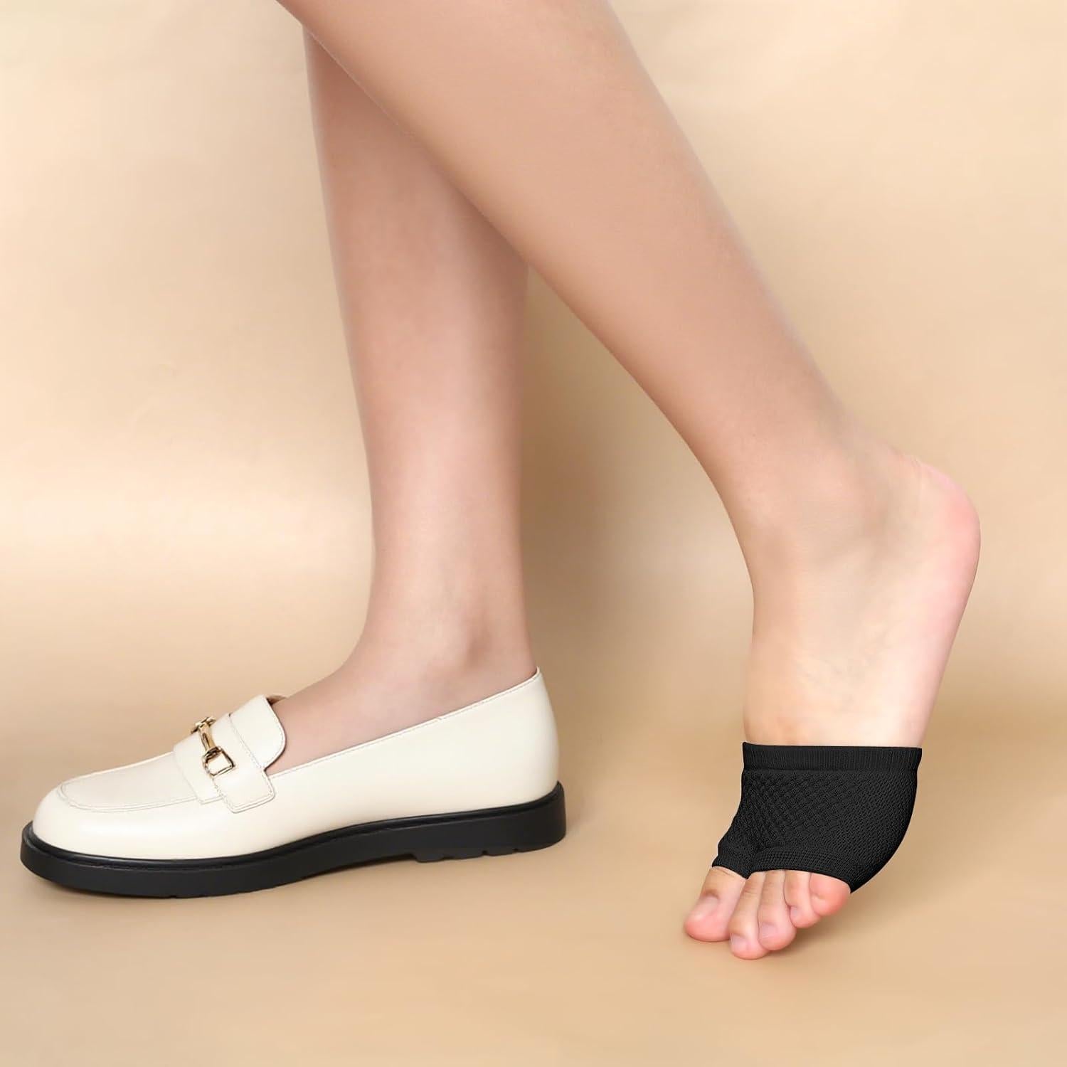 5 Pares de Medias Cortas Abiertas para Mujeres - Algodón Antideslizante