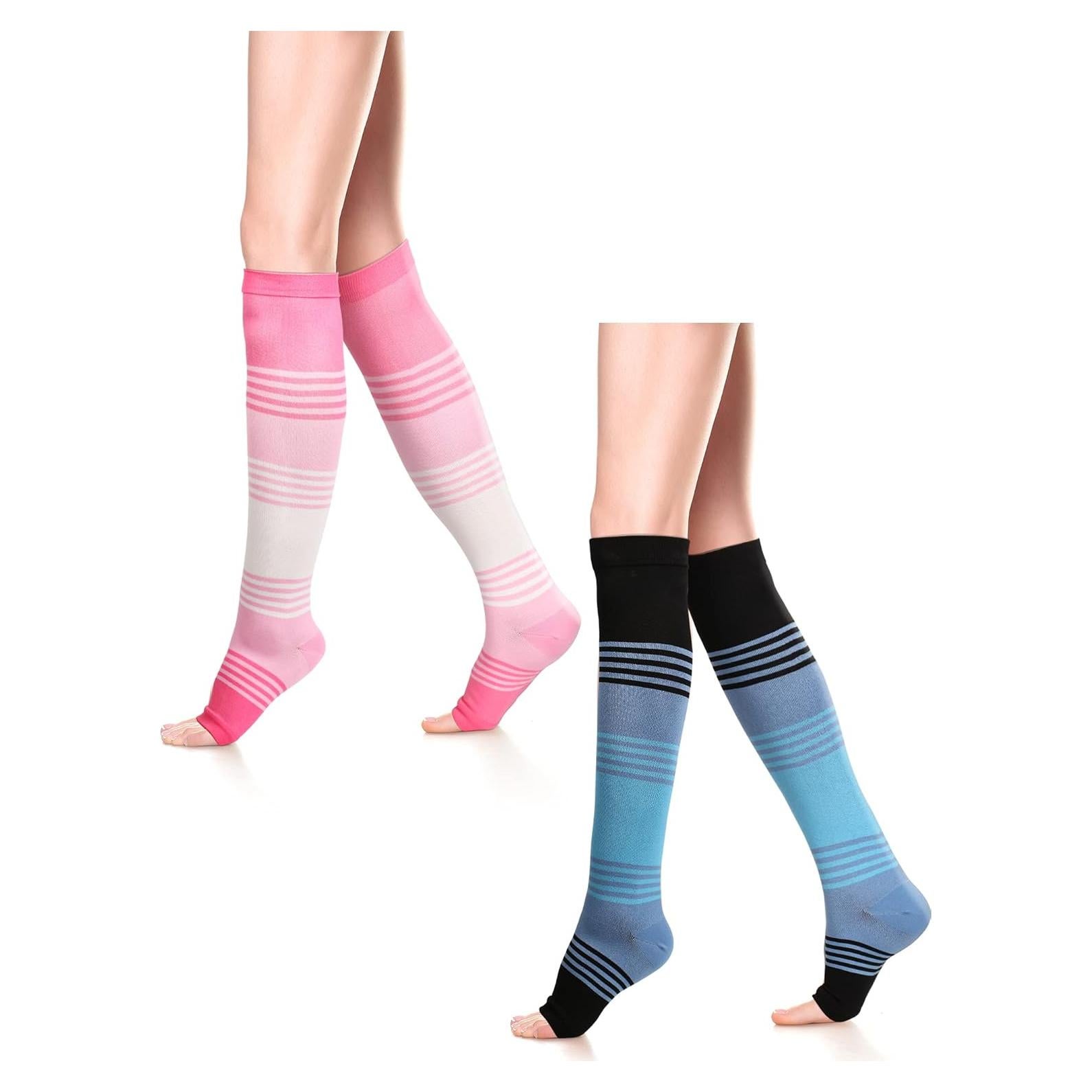 Calcetines de Compresión Abiertos Geyoga 15-25 mmHg Talla Grande