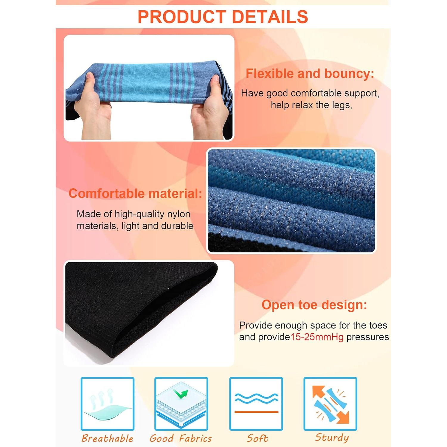 Calcetines de Compresión Abiertos Geyoga 15-25 mmHg Talla Grande