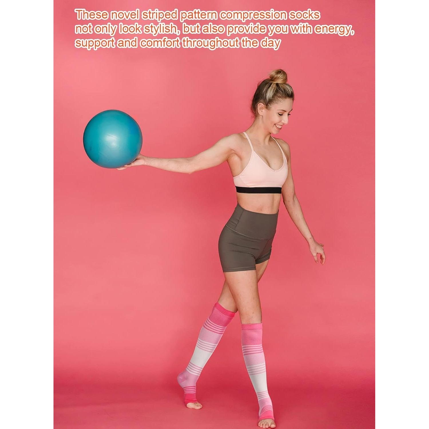 Calcetines de Compresión Abiertos Geyoga 15-25 mmHg Talla Grande