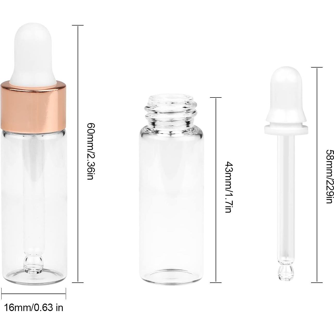 35 Frascos de Vidrio 5ml con Cierre Oro Rosa USRommaner
