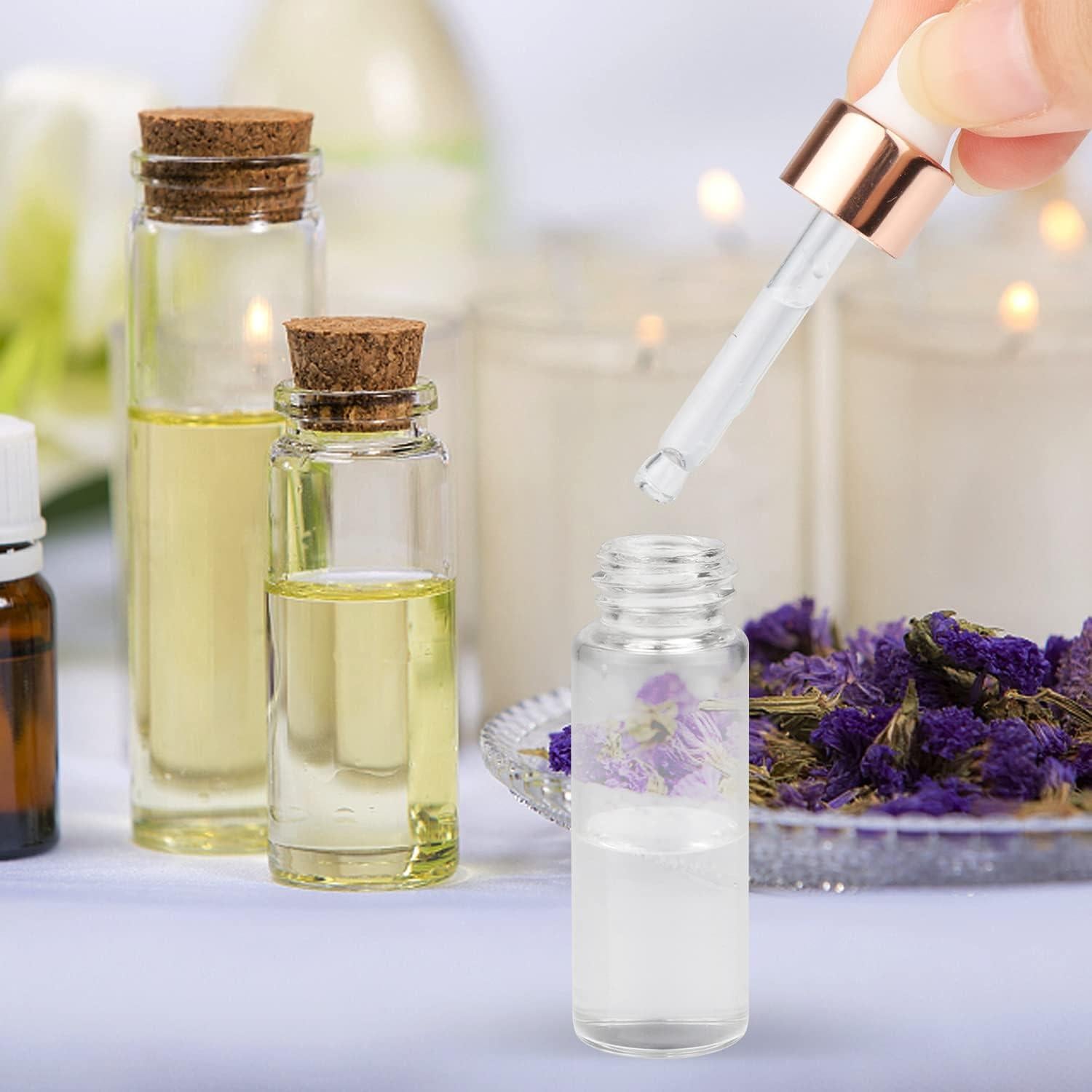 35 Frascos de Vidrio 5ml con Cierre Oro Rosa USRommaner