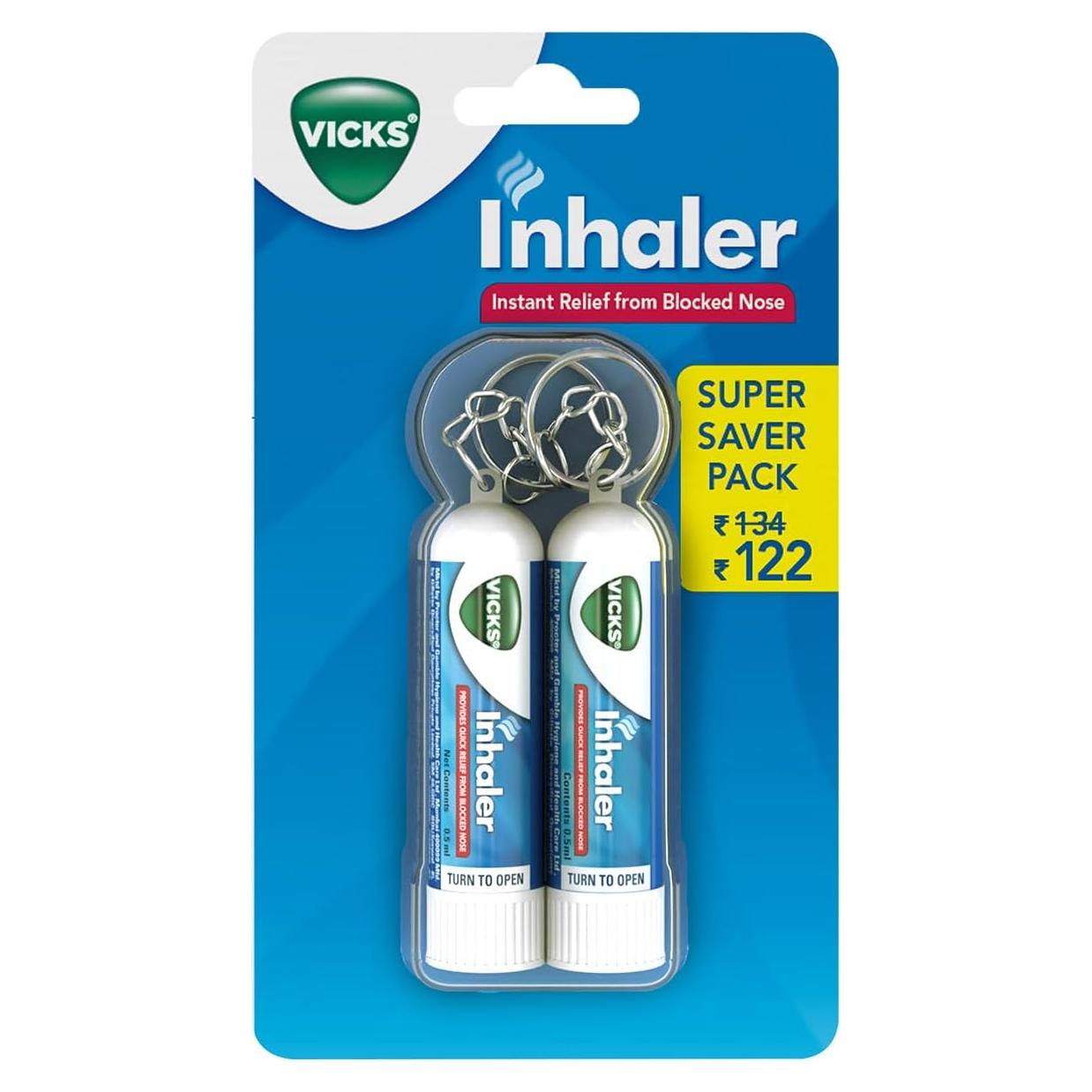 Inhalador Nasal Vicks Procter & Gamble, 2 Unidades, Aroma Mentol
