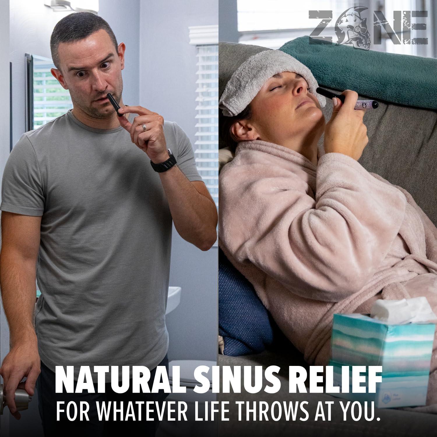 Inhalador Nasal Zone - Aromaterapia Natural 3-Pack Menta y Lavanda