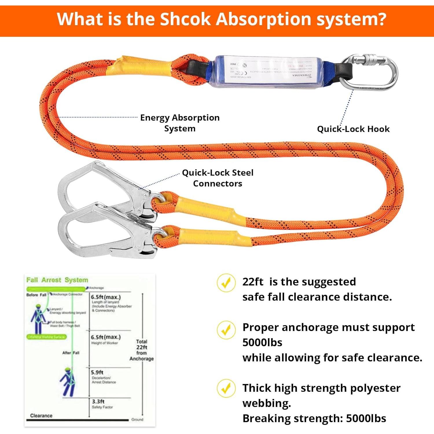 Arnés de Seguridad TRSMIMA para Caídas con Cuerda 2m