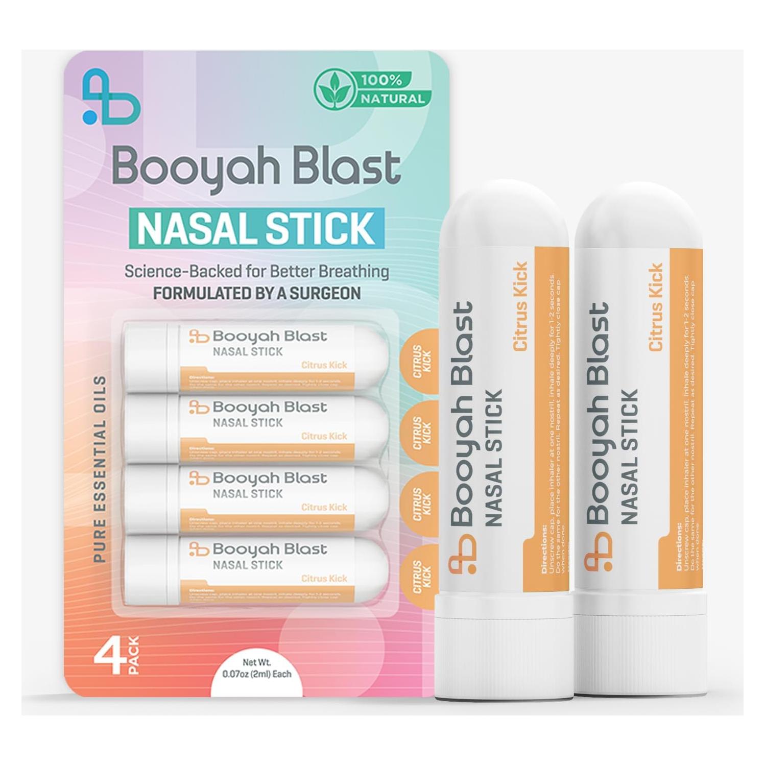 Palitos Nasales Aromaterapia Booyah Blast Golpe Cítrico 4PK