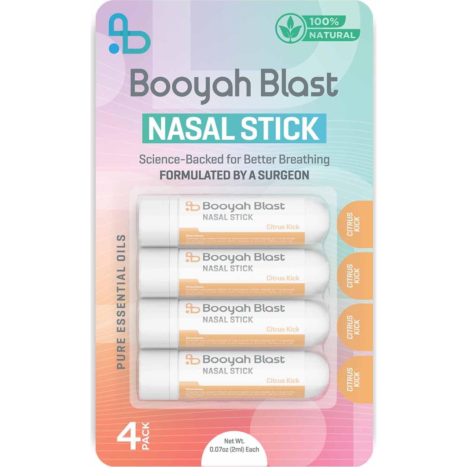 Palitos Nasales Aromaterapia Booyah Blast Golpe Cítrico 4PK