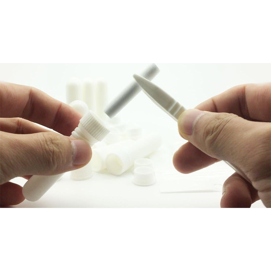 Kit 24 Tubos Inhaladores Nasales Zison con Etiquetas y Goteros